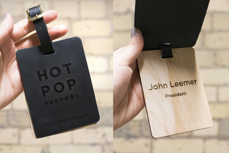 Laser engraved luggage tags